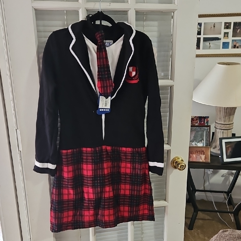 NWT Funziez! School Girl Short Onesie Halloween Costume. Sz Small